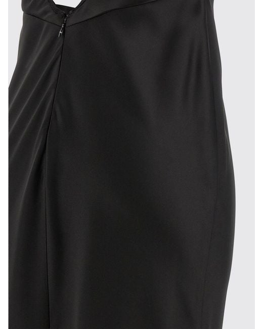Elisabetta Franchi Black Satin Dress