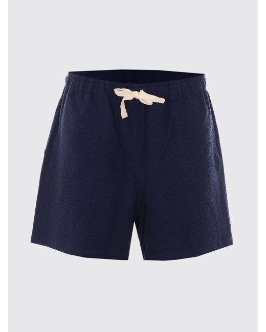 Howlin' By Morrison Blue Stretch-Cotton Shorts With Elasticated Drawstring Waistband for men