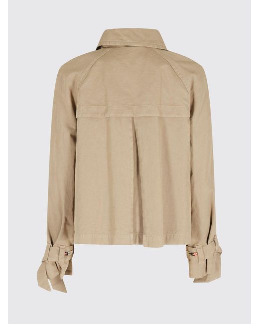 Bazar Deluxe Natural Double-Breasted Cotton Blend Trench Coat