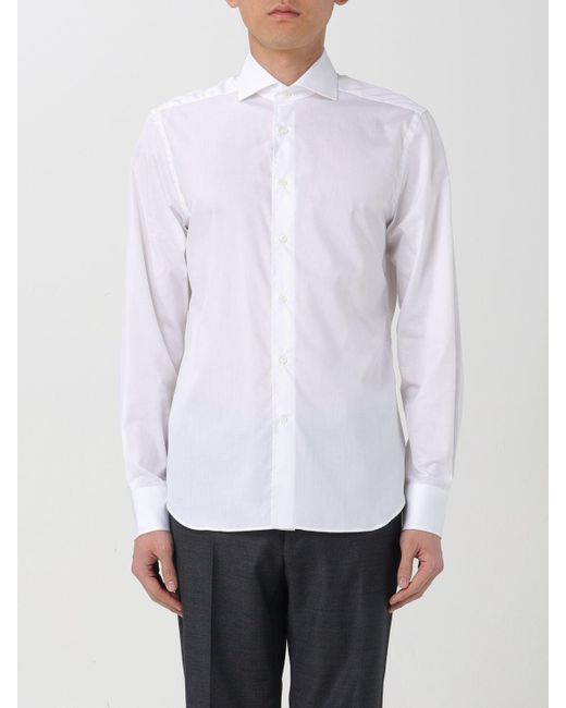 Camicia in popeline di Corneliani in White da Uomo