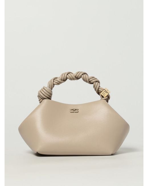 Ganni Natural Bou Calfskin Leather Handbag