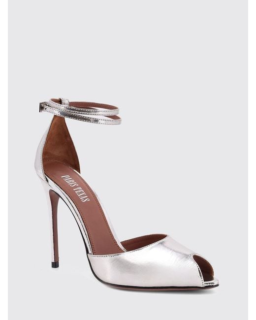 Paris Texas White Vera Laminated Leather Sandals