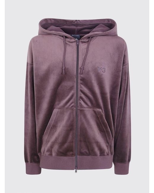 Y-3 Purple Zipped Hoodie for men