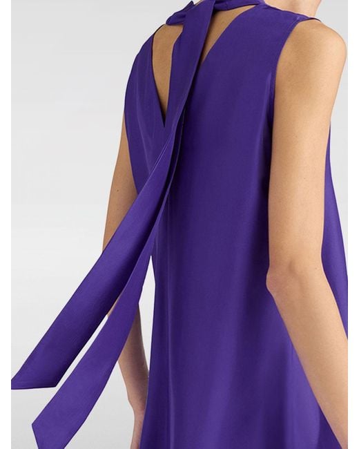 Momoní Purple MomonÌ Cueva Sleeveless Long Silk Tunic With V-Neck