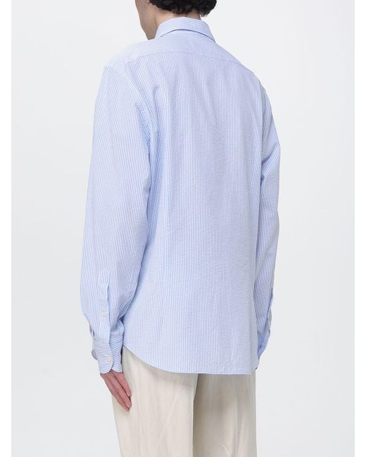 Mc2 Saint Barth White Striped Linen Blend Shirt for men