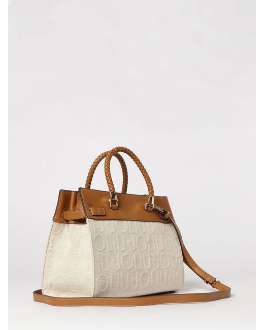 Liu Jo Natural Canvas And Faux Leather Bag