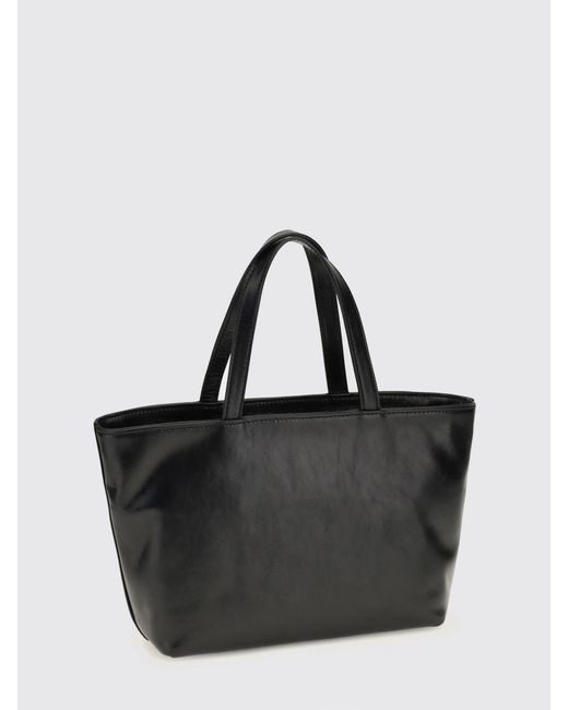 Alexander Wang Black Leather Tote Bag With Tone-On-Tone Logo And Removable Strap