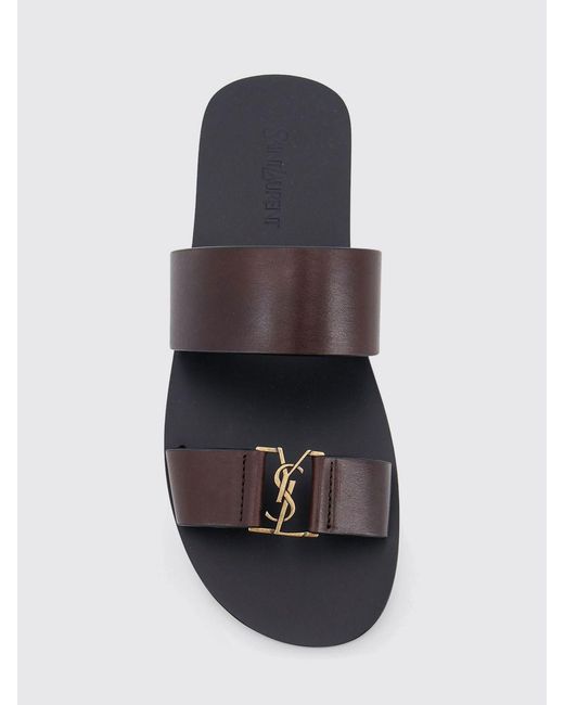 Saint Laurent White Babylone Leather Sandals for men