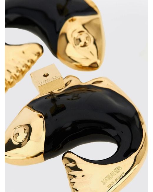 Pendientes The Poisson De Metal Esmaltado Con Forma De Pez Jacquemus de color Black
