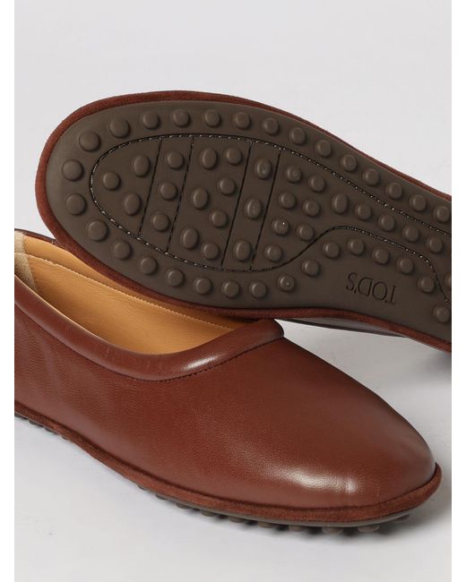 Tod's Brown Leather Ballerinas