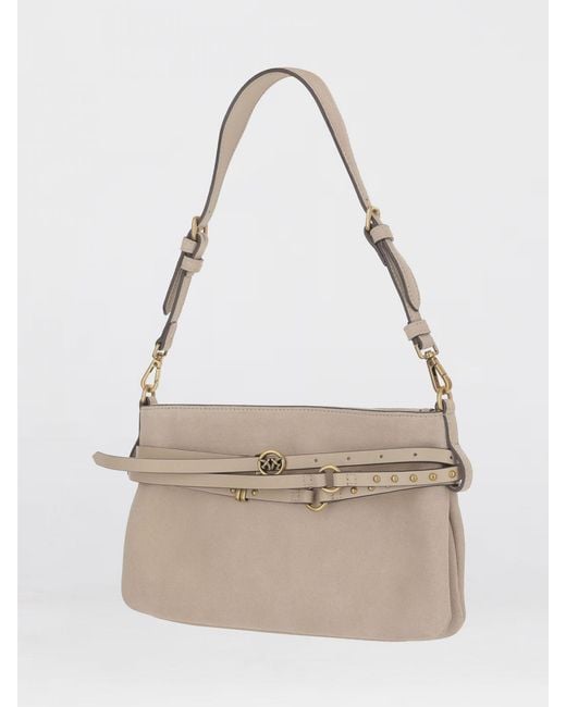 Pinko Natural Belt Bag Mini Suede Shoulder Bag
