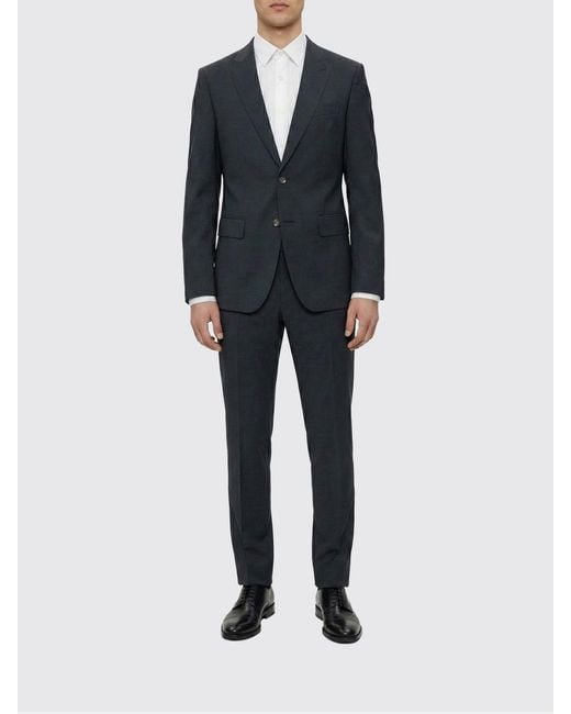 Boss Black Single-Breasted Virgin Wool Suit for men