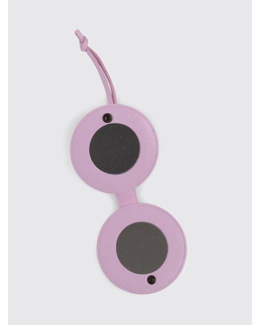 Balenciaga Pink Arena Leather Keychain With Mirror