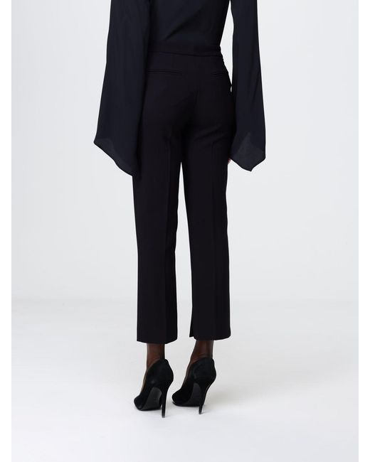 Elisabetta Franchi Black Crêpe Cropped Tailored Trousers