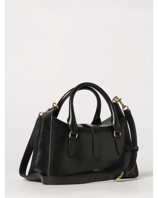 Mulberry Black Roxanne Mini Leather Handbag With Double Handle And Shoulder Strap