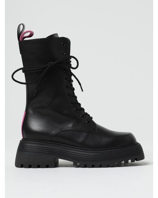 3Juin Black Flat Ankle Boots