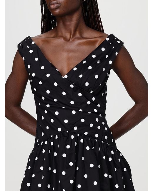 Self-Portrait Black Polka Dot Cotton Mini Dress