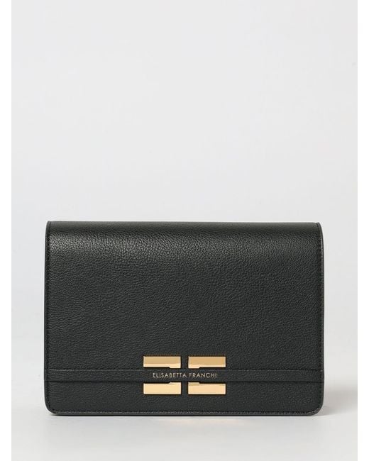 Elisabetta Franchi Gray Faux Leather Shoulder Bag