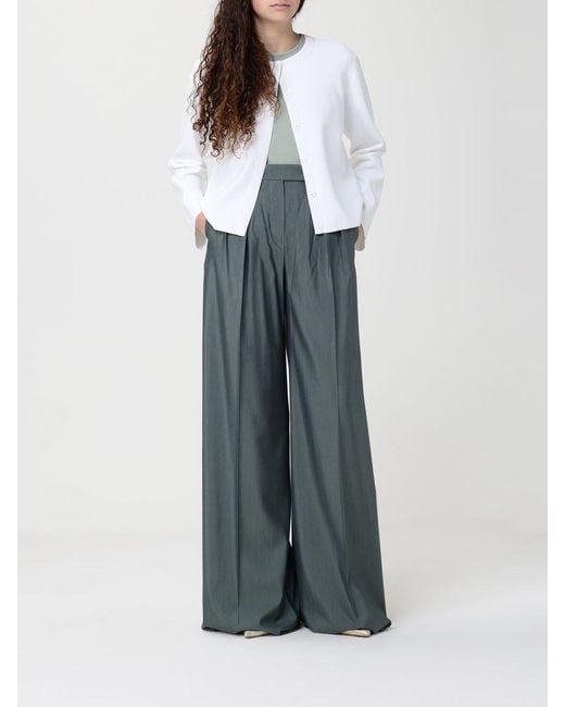 Max Mara Blue Giallo Wide-Leg Wool Blend Trousers