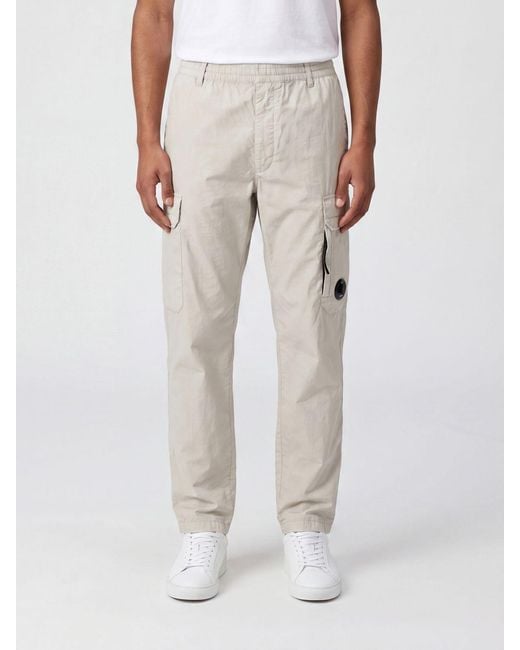 C P Company Natural Technical Fabric Cargo Trousers for men