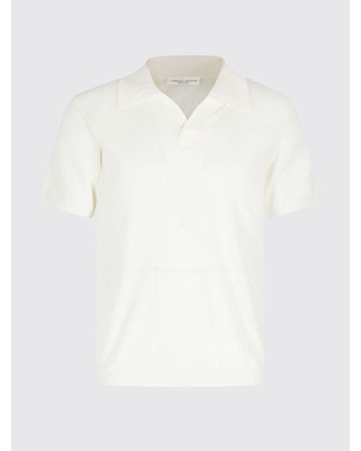 Roberto Collina White Cotton Knit Polo Shirt for men
