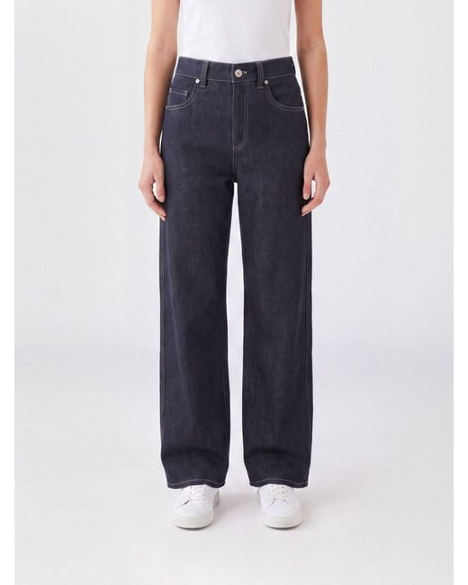 Brunello Cucinelli Blue High-Waisted Straight Jeans