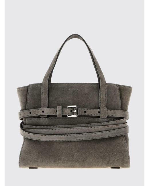 Moschino Couture Black Tie Me Suede Handbag With Shoulder Strap