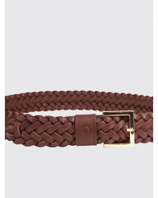 Orciani Brown Woven Leather Belt With Pin Buckle