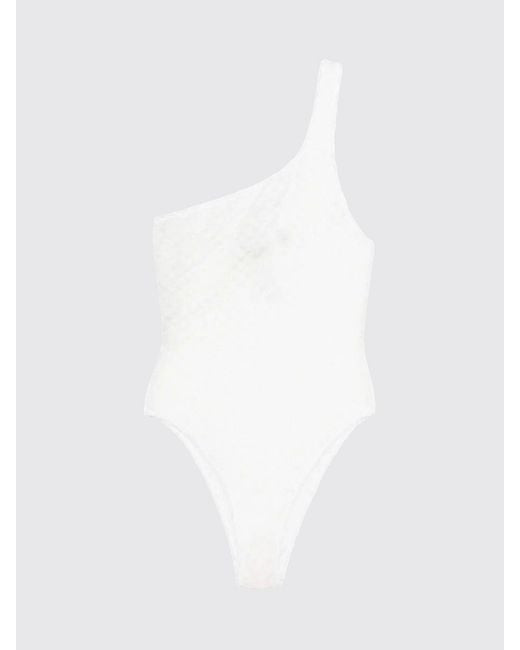 Missoni White One Shoulder One Piece Swimsuit