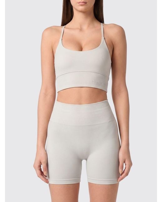 Philipp Plein White Cropped Sports Bralette Top With Criss-Cross Straps