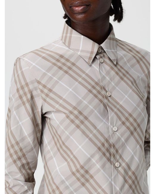 Burberry Gray Slim Fit Cotton Check Shirt