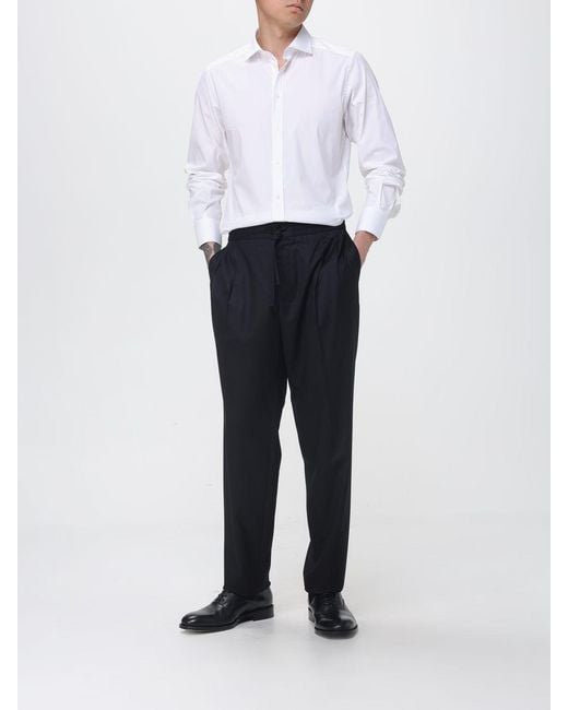 Dolce & Gabbana Blue Dolce &Amp Gabbana Classic Virgin Wool And Cotton Trousers for men