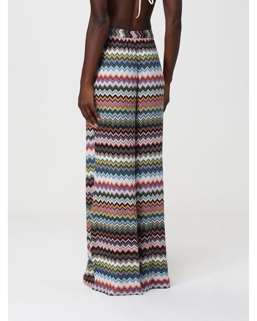 Missoni Multicolor Zig Zag Viscose Beach Pants