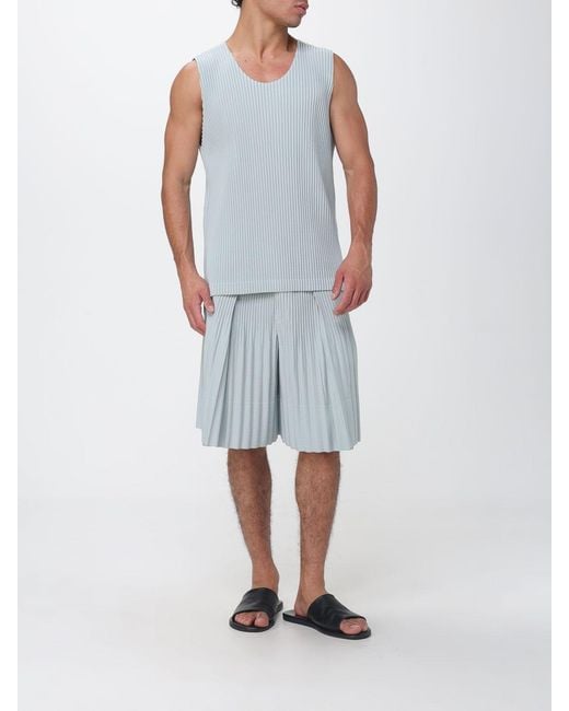 Homme Plissé Issey Miyake Blue Homme Plissé Issey Miyake Knee-Length Pleated Shorts for men