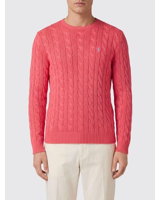 Polo Ralph Lauren Red Cotton Tricot Crewneck Pullover for men