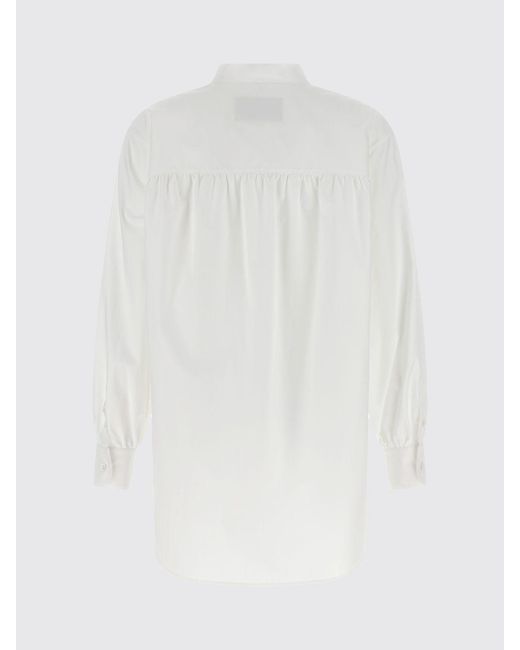 Valentino Garavani White Relaxed Fit Cotton Poplin V-Neck Shirt