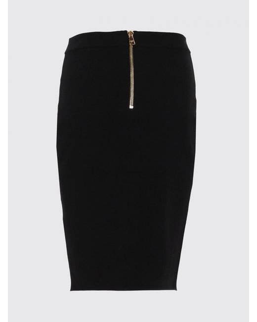 Balmain Black Viscose Pencil Skirt