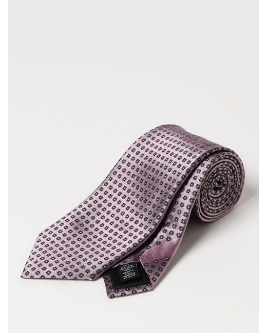 Cravatta in seta cento fili jacquard di Zegna in Pink da Uomo