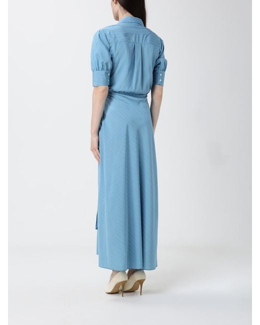 Pinko Blue Striped Cotton Shirt Dress