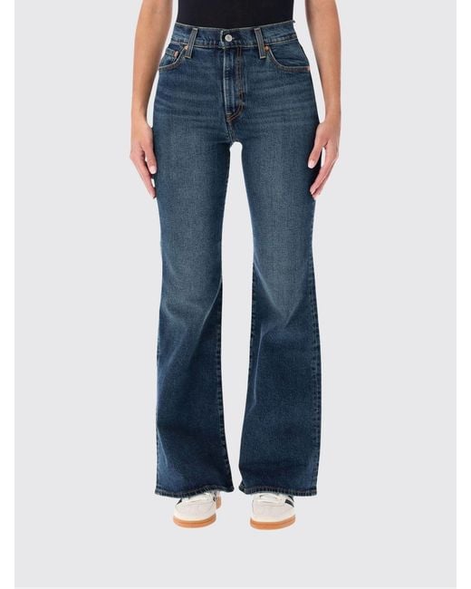 Levi's Blue Ribcage High-Waisted Flared Jeans