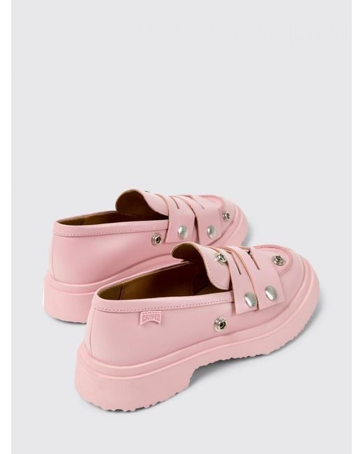 Camper Pink Buckle Detail Loafers