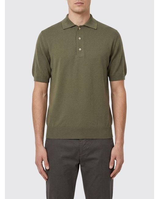Zanone Green Cotton Knit Polo Shirt for men