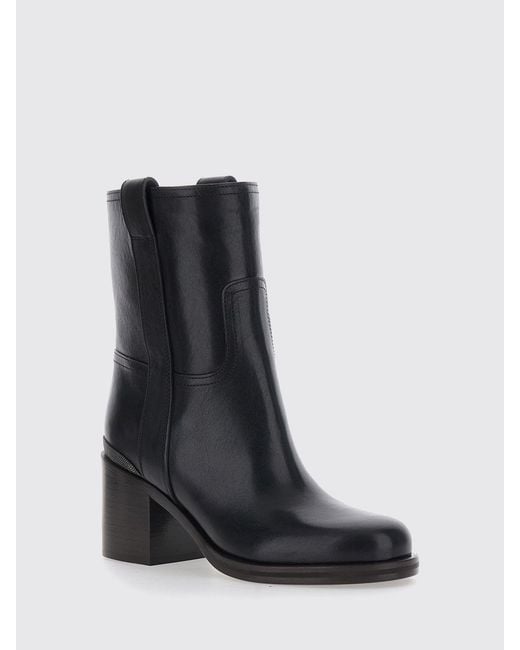 Brunello Cucinelli Black Flat Ankle Boot