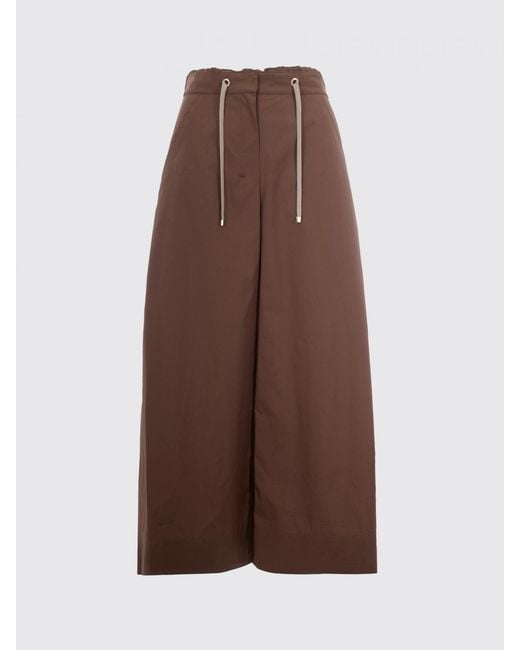 Max Mara Brown Cotton Cropped Trousers