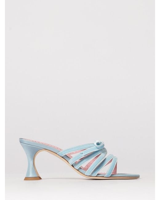 Manolo Blahnik White Clementel Satin And Velvet Mules With Bow