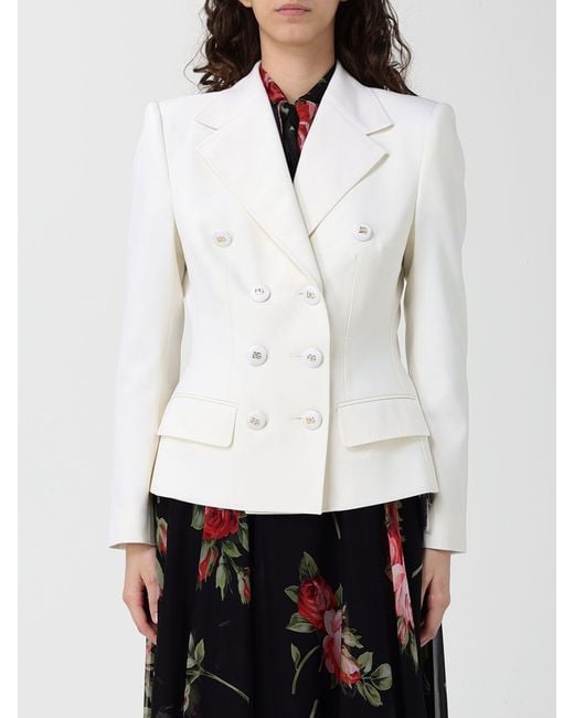 Dolce & Gabbana White Dolce &Amp Gabbana Double-Breasted Virgin Wool Blazer