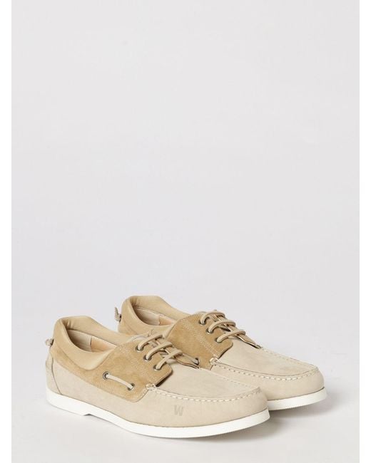 Woolrich Natural Suede Boat Loafers for men