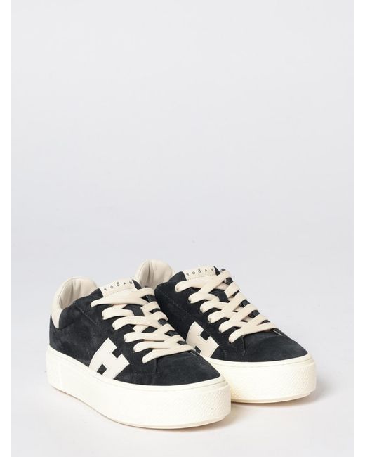 Hogan White Crosswind Platform Suede Sneakers