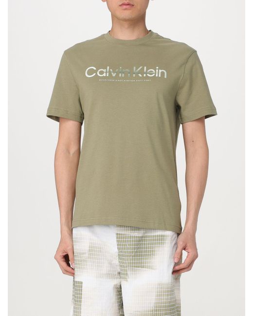 T-shirt con logo di Calvin Klein in Green da Uomo