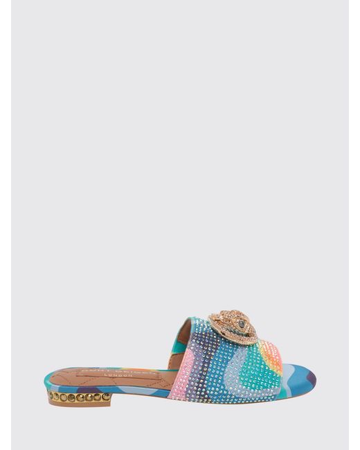 Kurt Geiger Blue Chelsea Rhinestone Satin Mules
